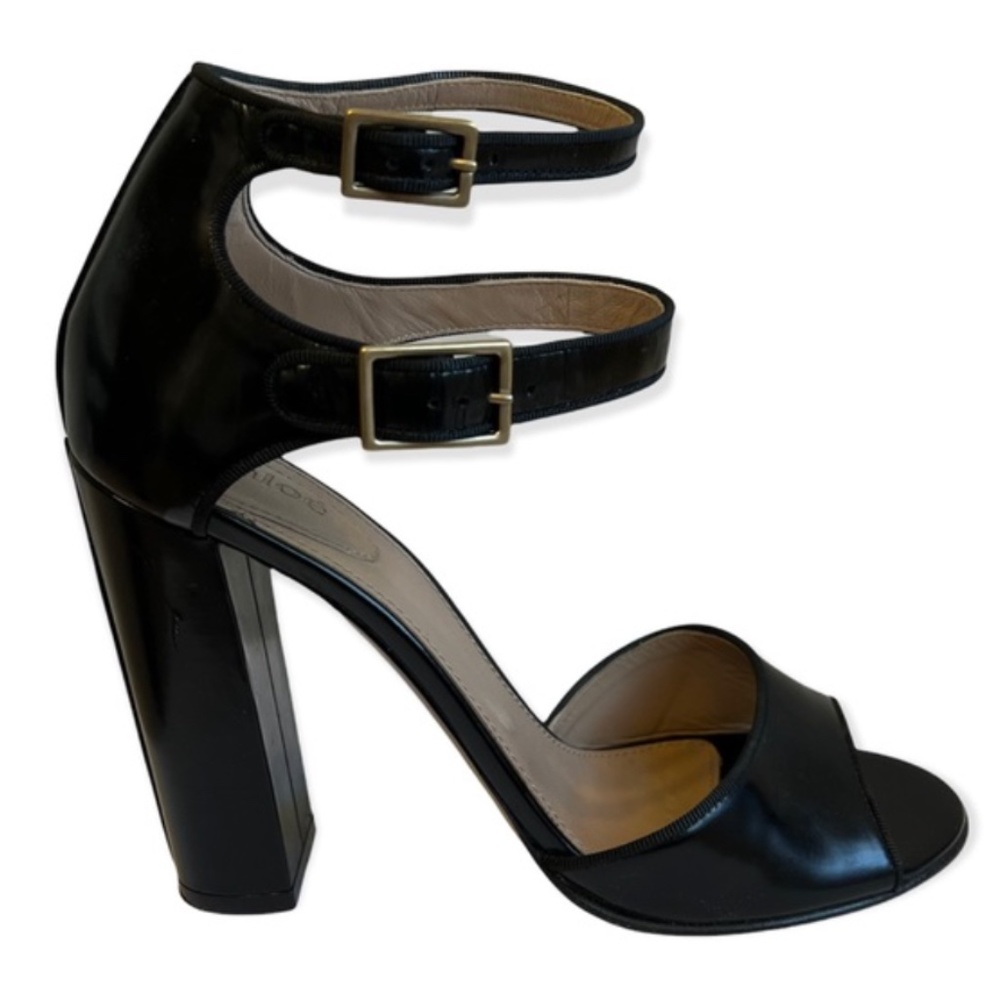 Chloe Natalia Double Ankle Strap Heeled Sandals, size 38, US 8